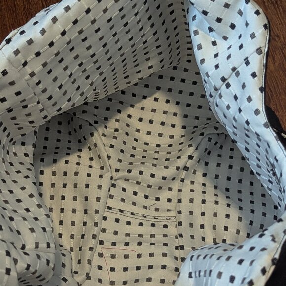 CUTE HANDMADE BLACK LINEN BAG-UNUSED-THIS IS A HOMEMADE ITEM/UNBRANDED - Picture 7 of 11